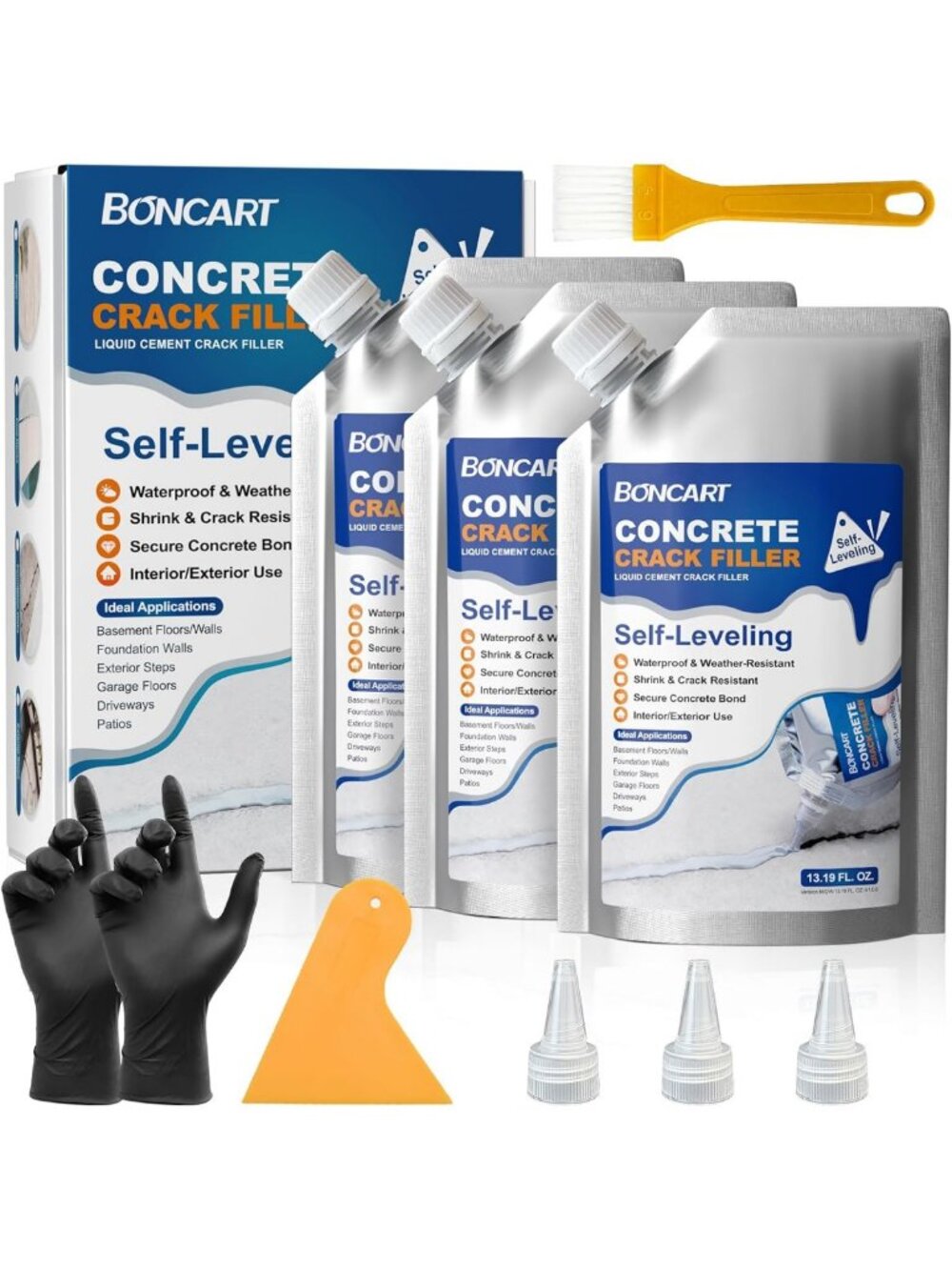 Self-Leveling Concrete Crack Filler, Fast Drying & Waterproof, 39.57 Fl Oz